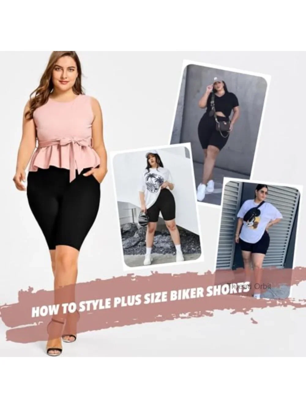 Plus Size High Waist Biker Shorts with Pockets